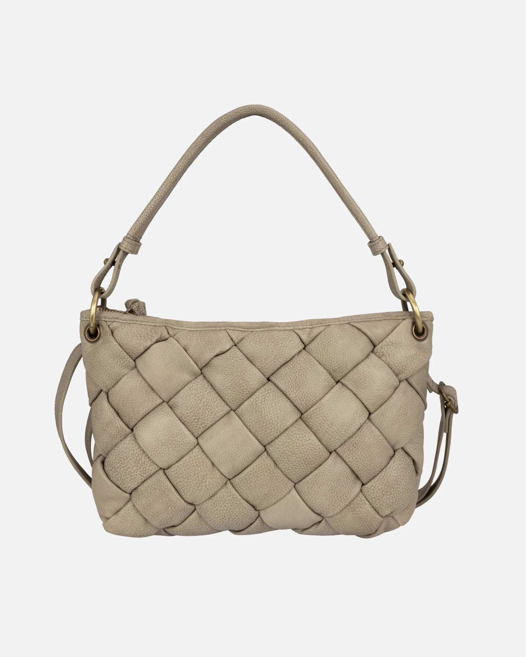 Wang | Woven Leather Shoulder Bag