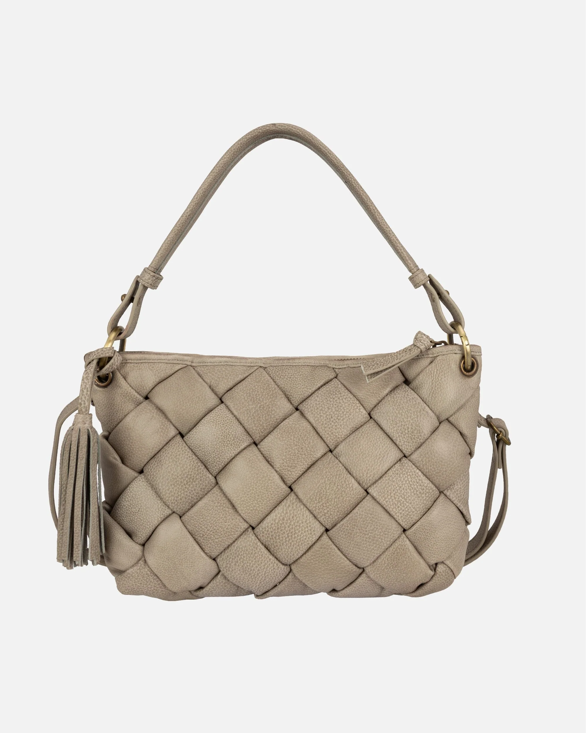 Wang | Woven Leather Shoulder Bag
