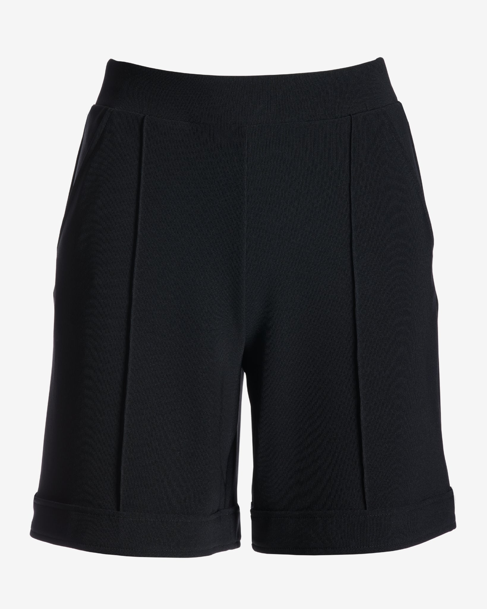 Beyond Travel 7 Inch Cuffed Trouser Shorts Jet Black