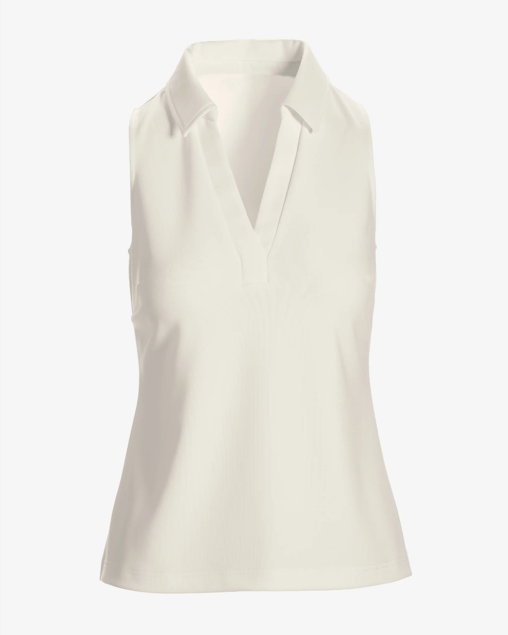 Beyond Travel Sleeveless Collared Top Ivory Coast