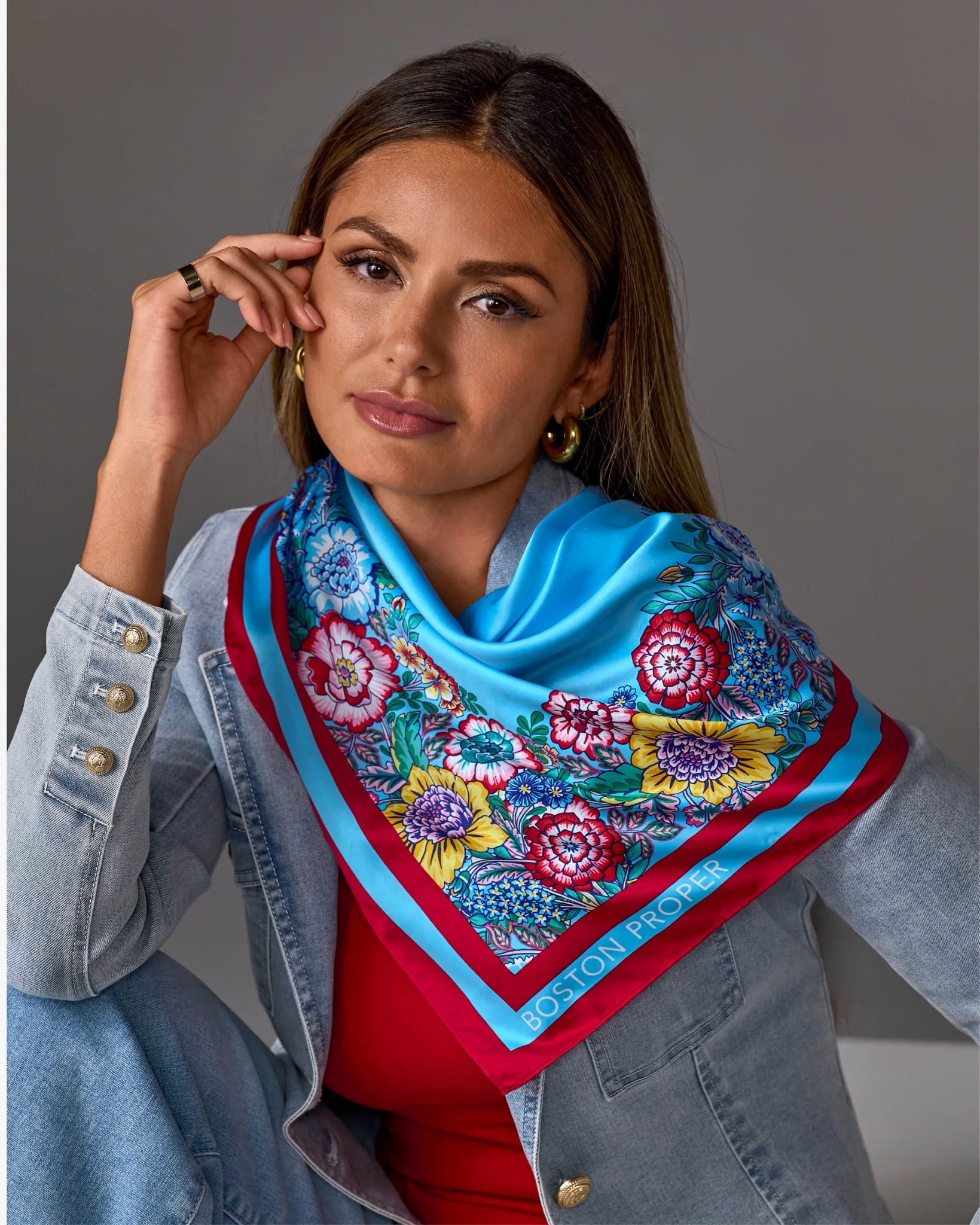 Boston Proper Printed Scarf Florence Fleur