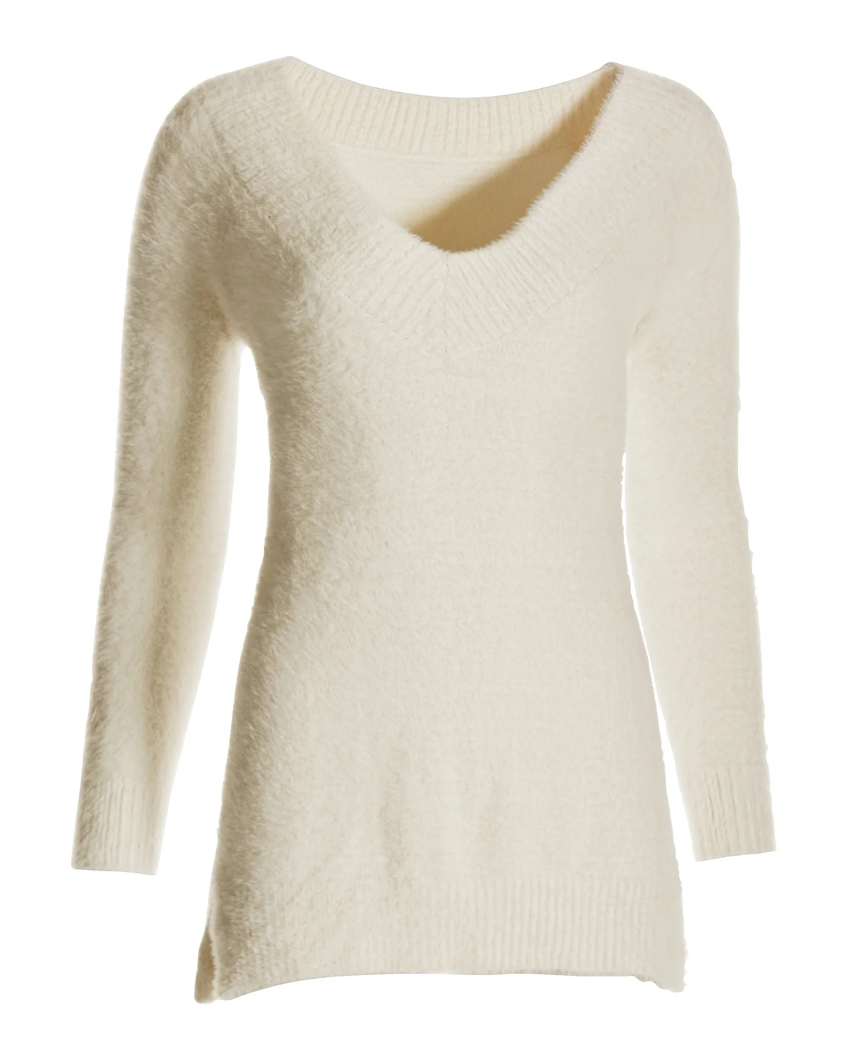V Neck Cozy Sweater Off White