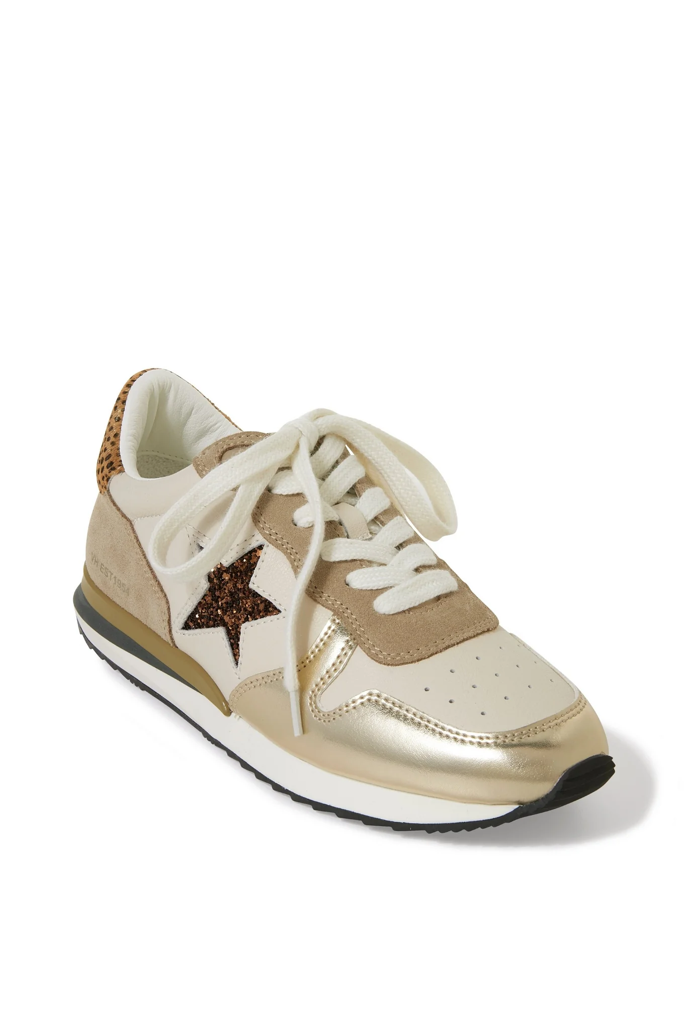 Two Tone Metallic Sneaker Gold Multi