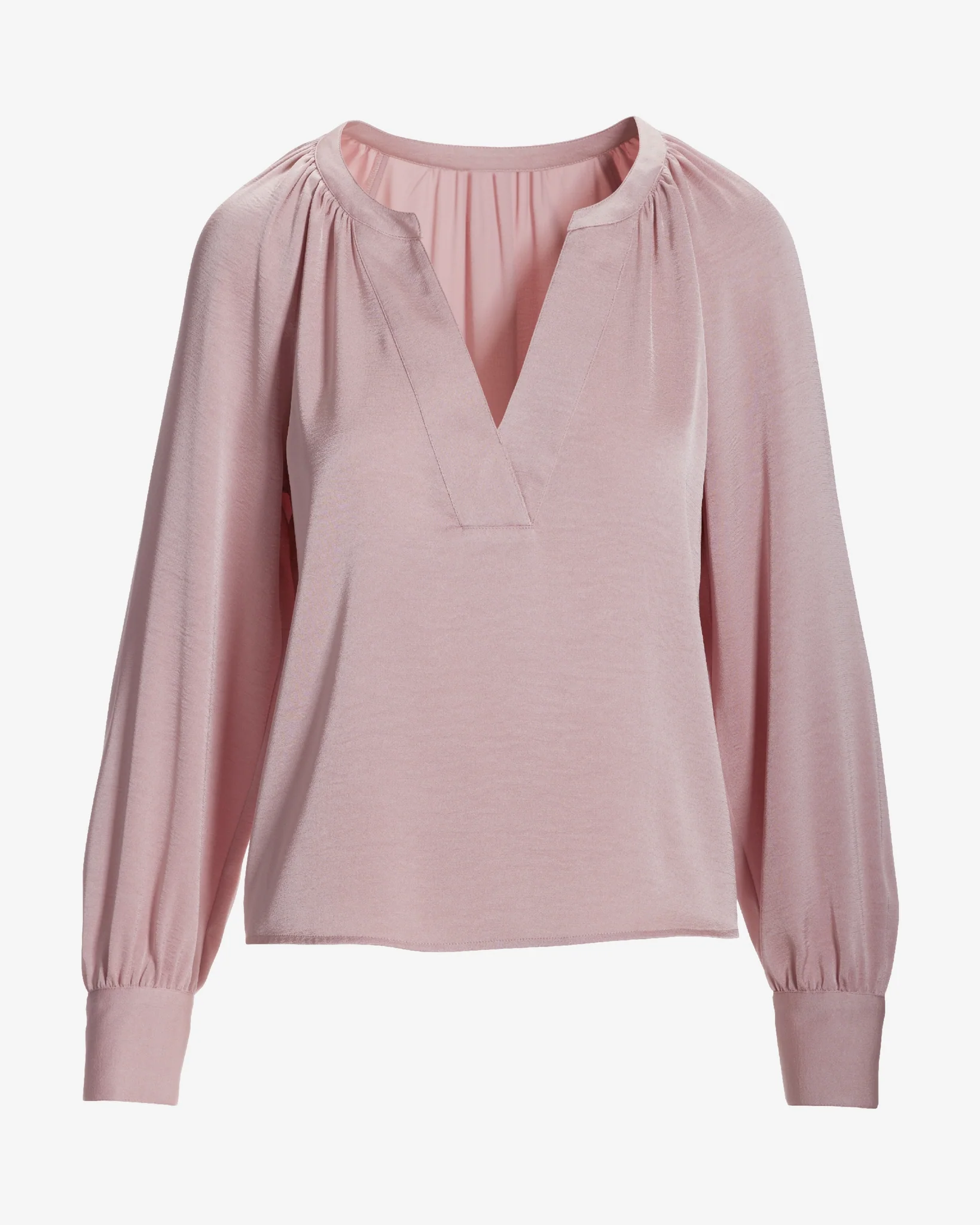 V Neck Chic Blouse Chalk Pink