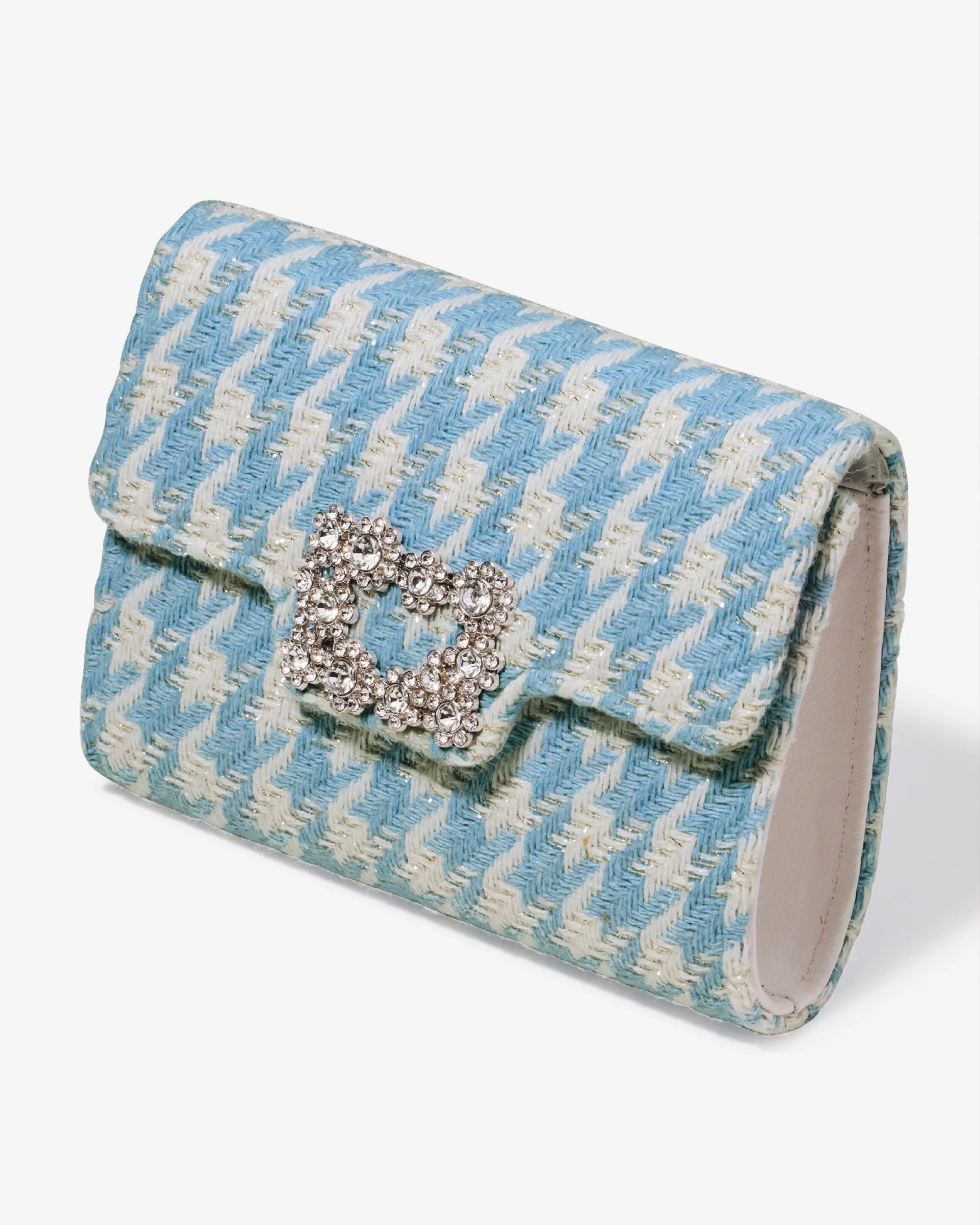 Tweed Clutch Blue/White