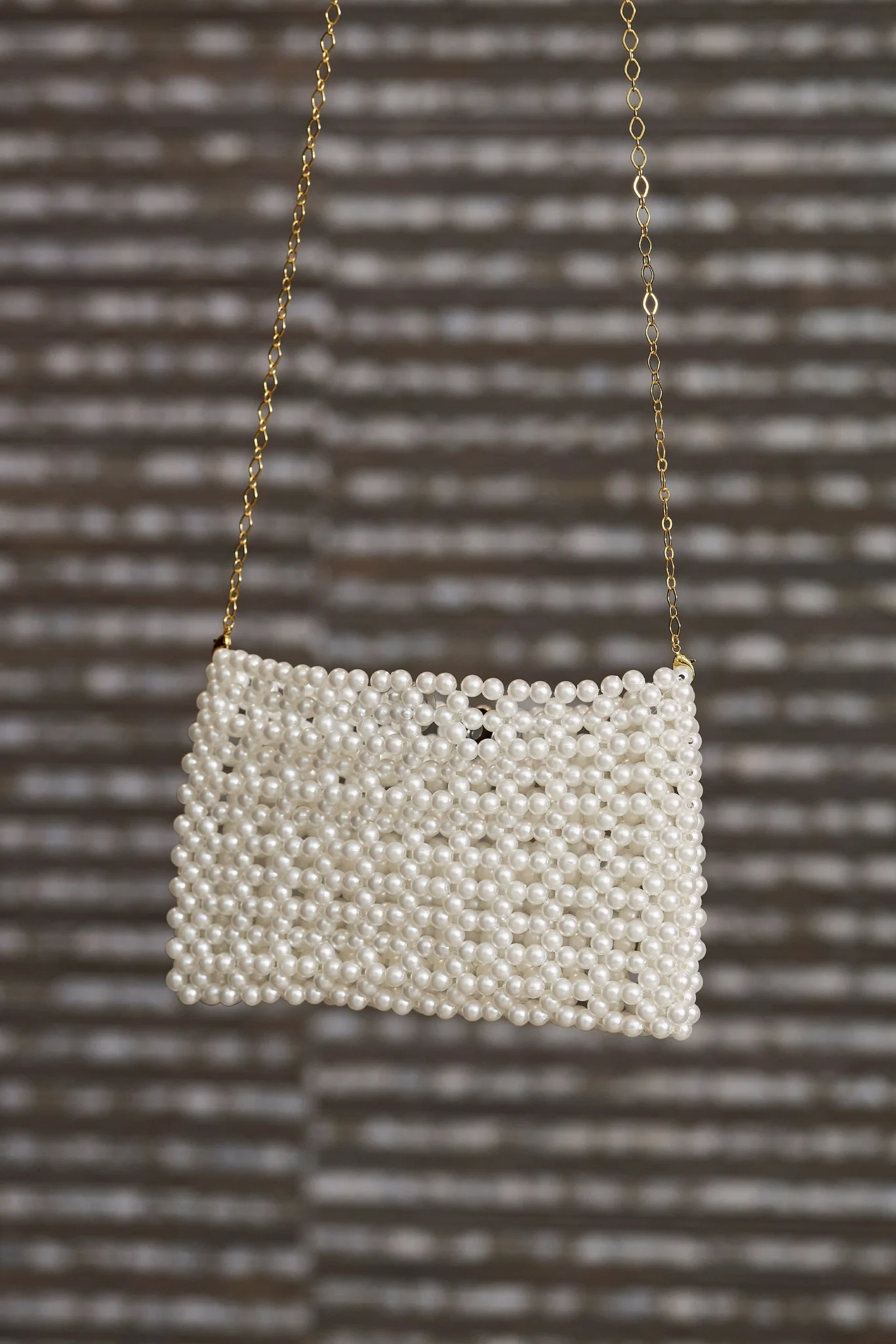 All Over Pearl Clutch White