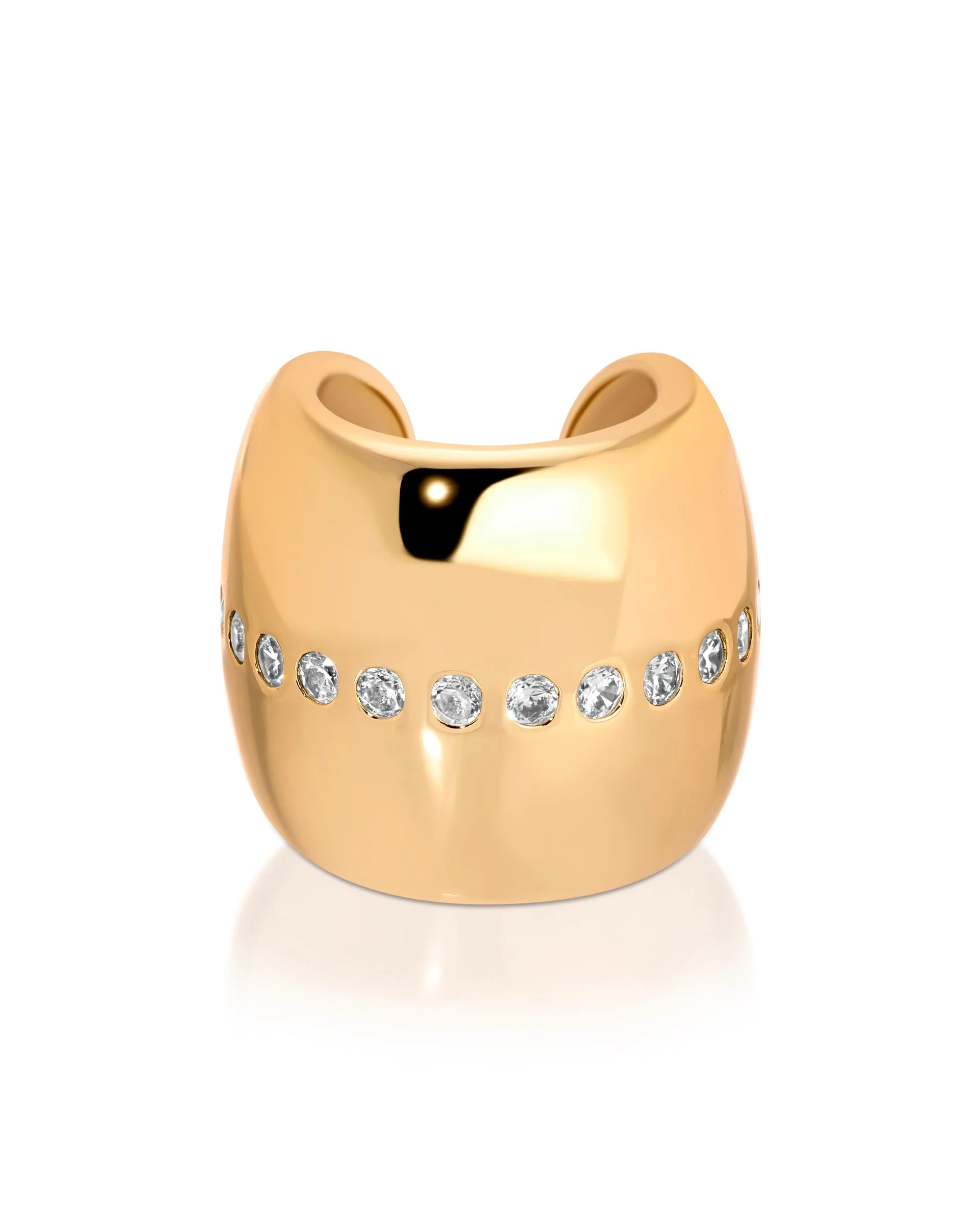 Center Crystal Line Chunky Ear Cuff