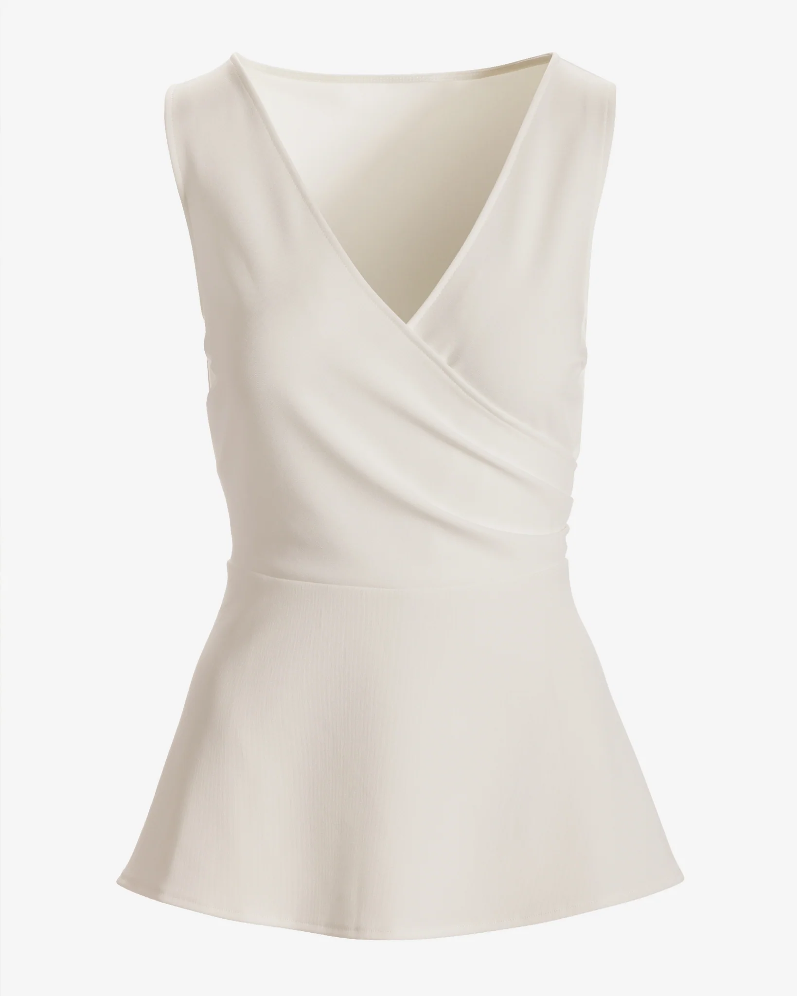 Beyond Travel Surplice Peplum Top Ivory Coast