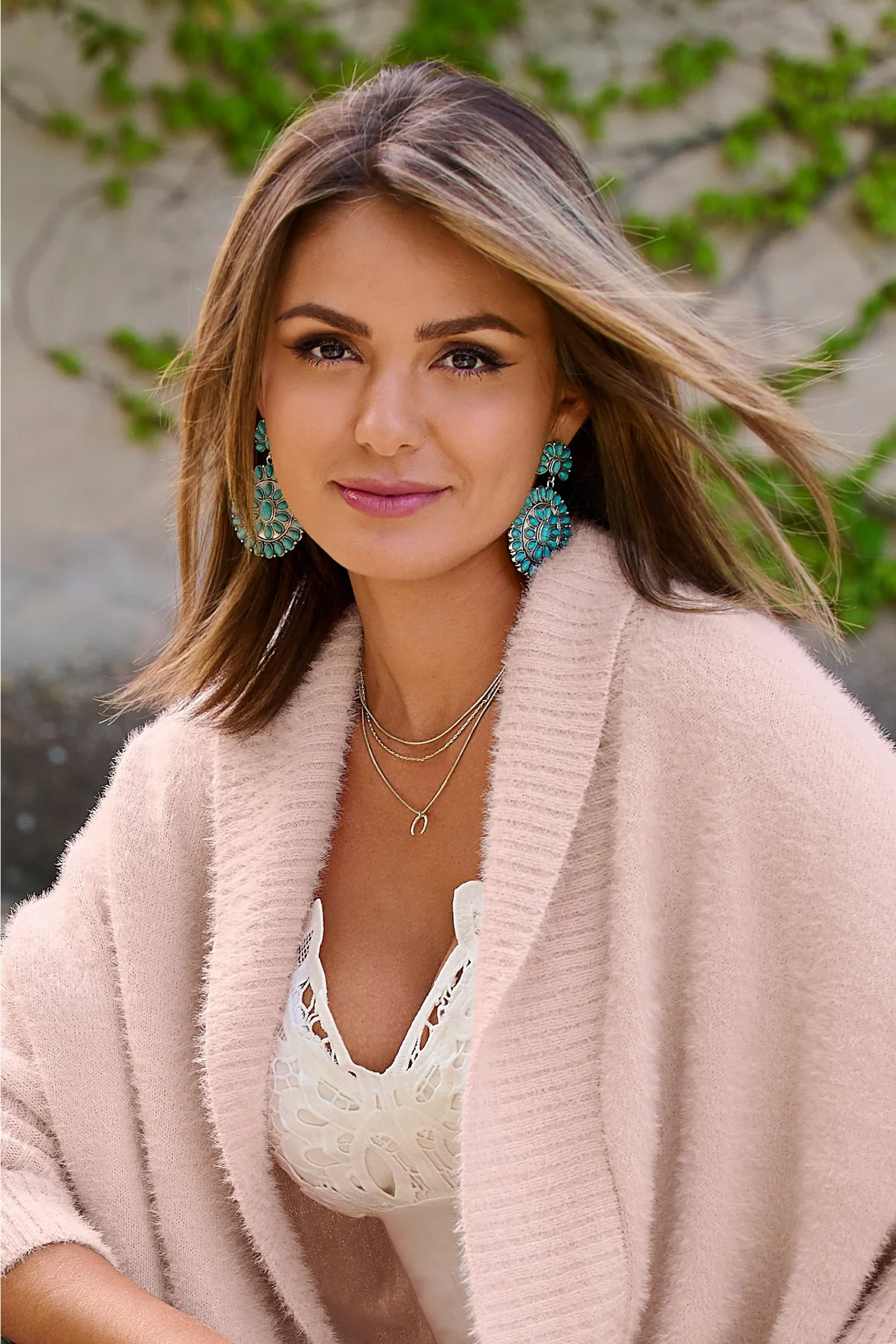 Turquoise Statement Earrings Blue Multi