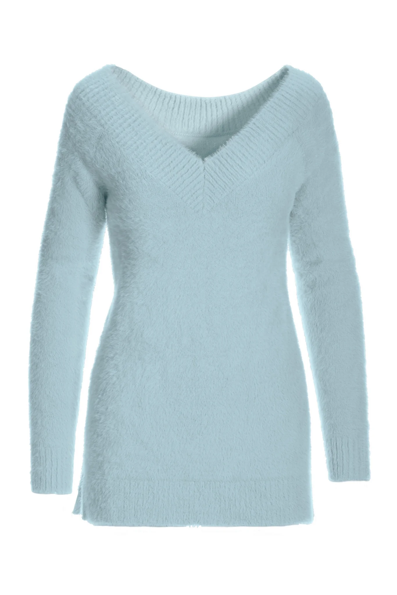 V Neck Cozy Sweater Kentucky Blue
