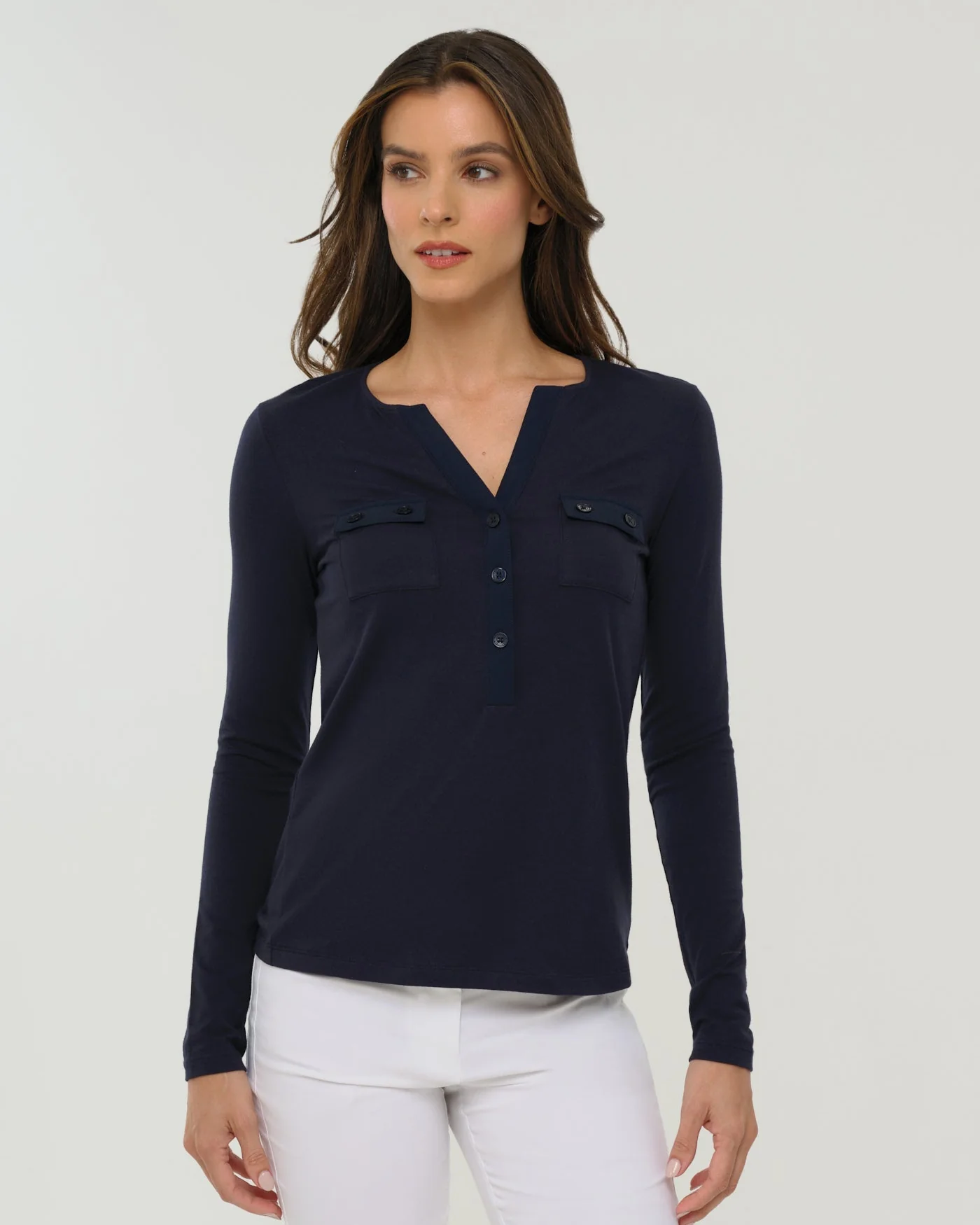 Calista Roll up Henley Top