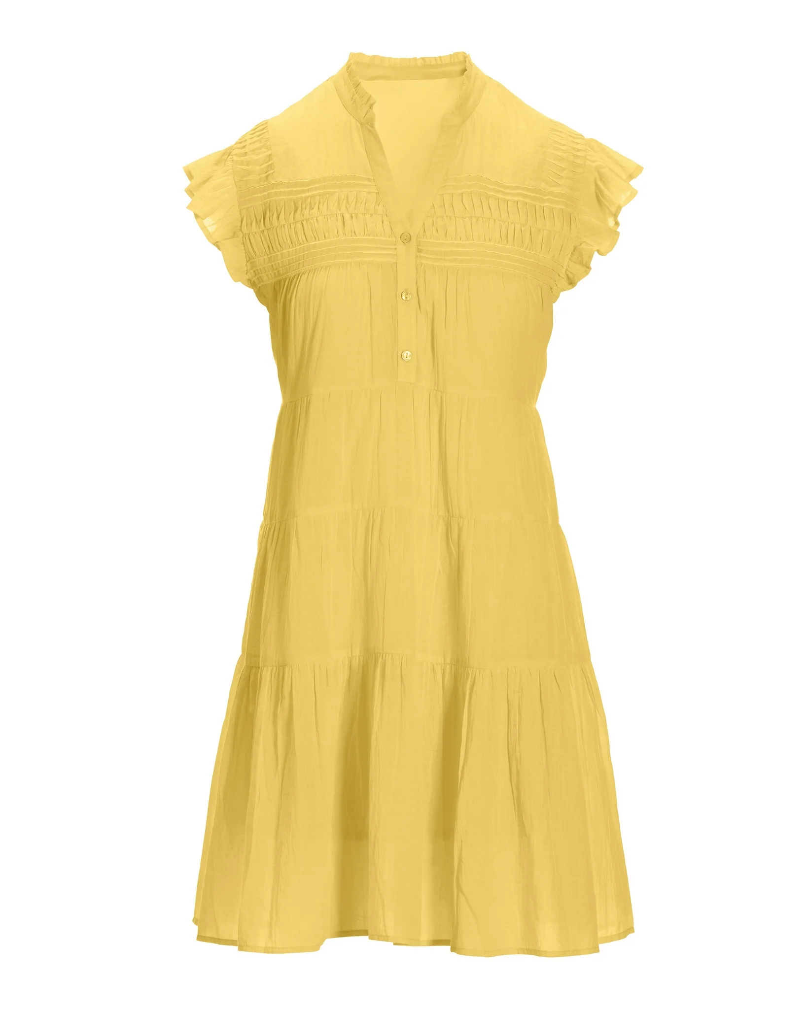 Tiered Shift Dress Lemon Drop