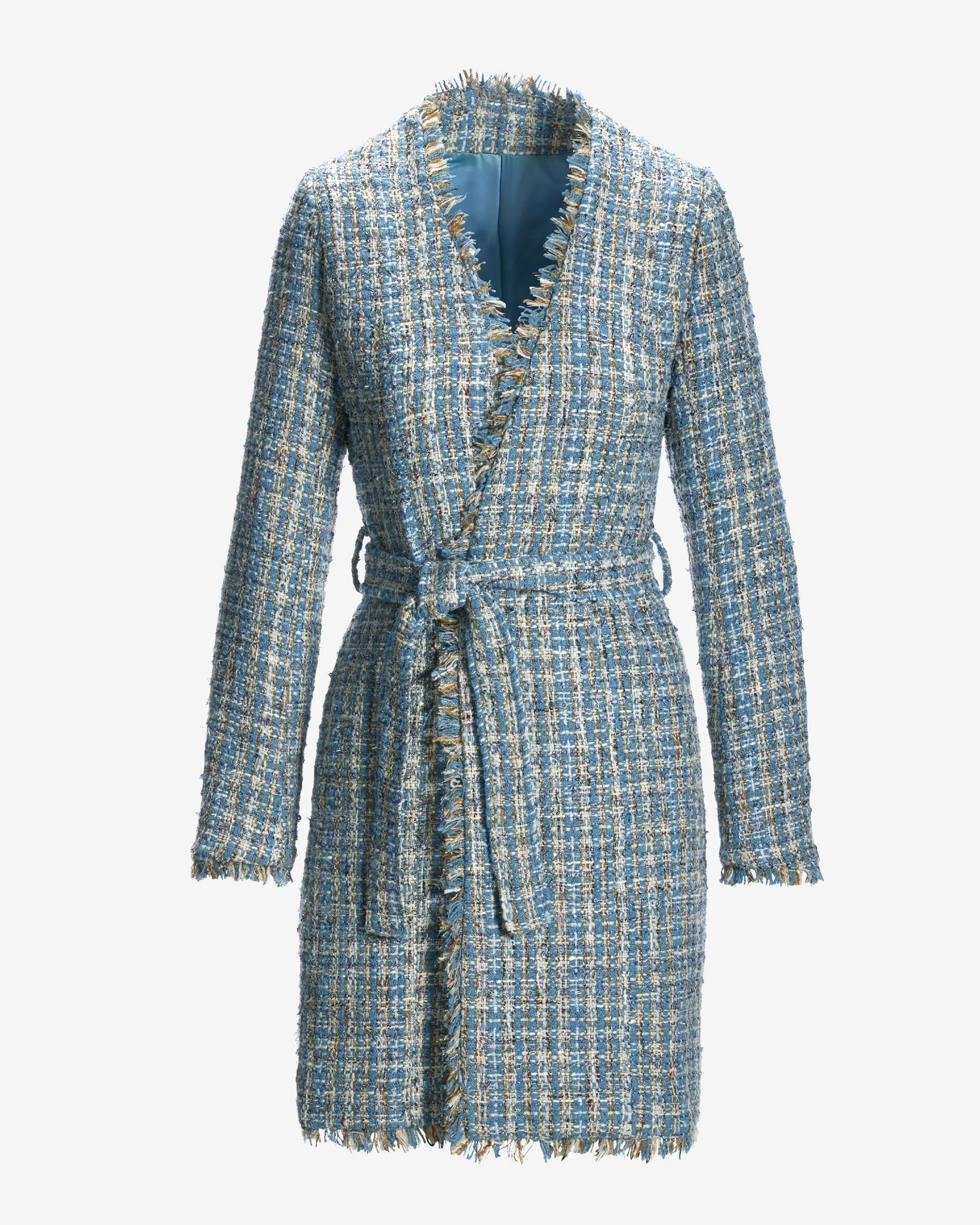 Tweed Wrap Jacket Blue Multi