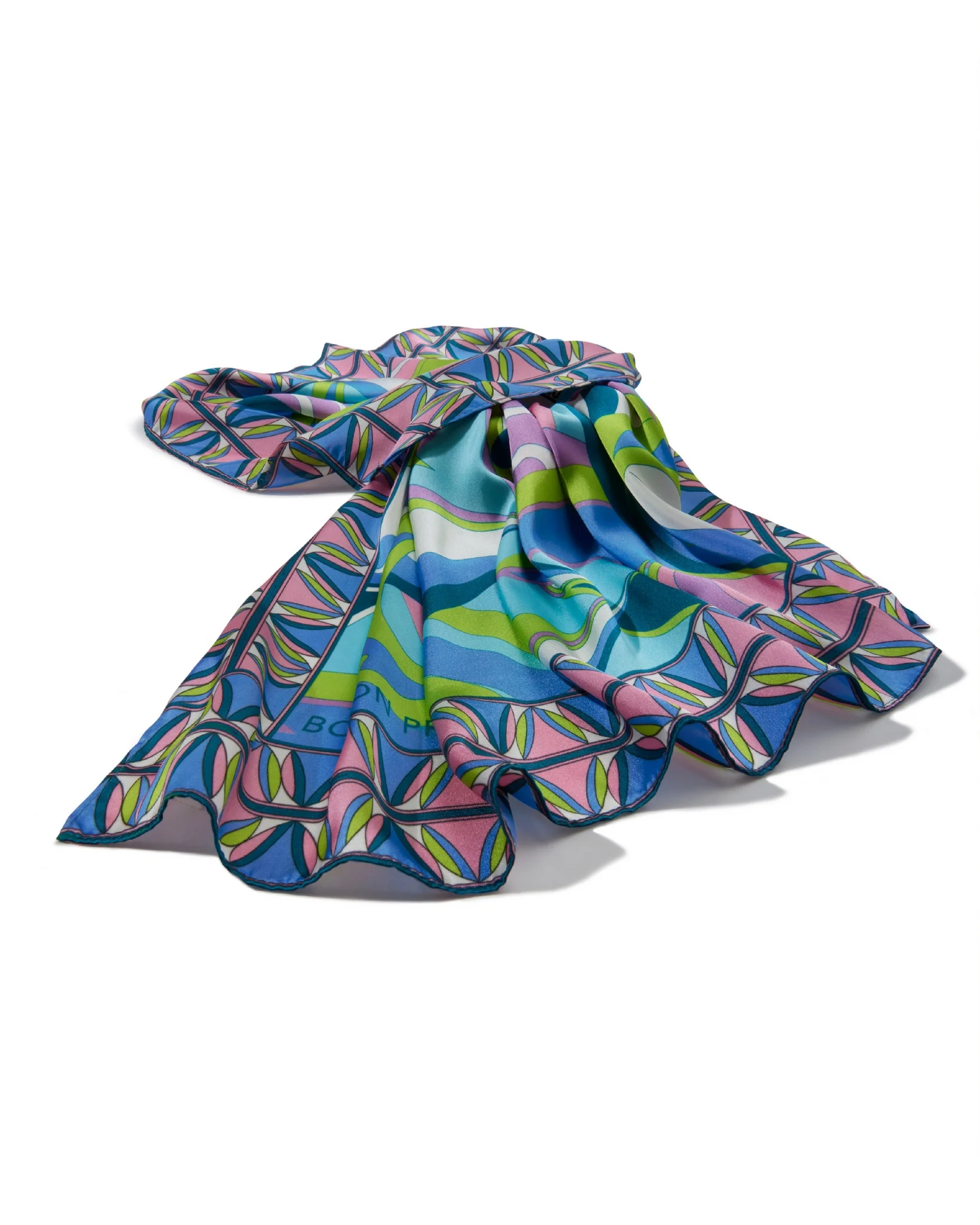 Boston Proper Abstract Scarf Blue Multi