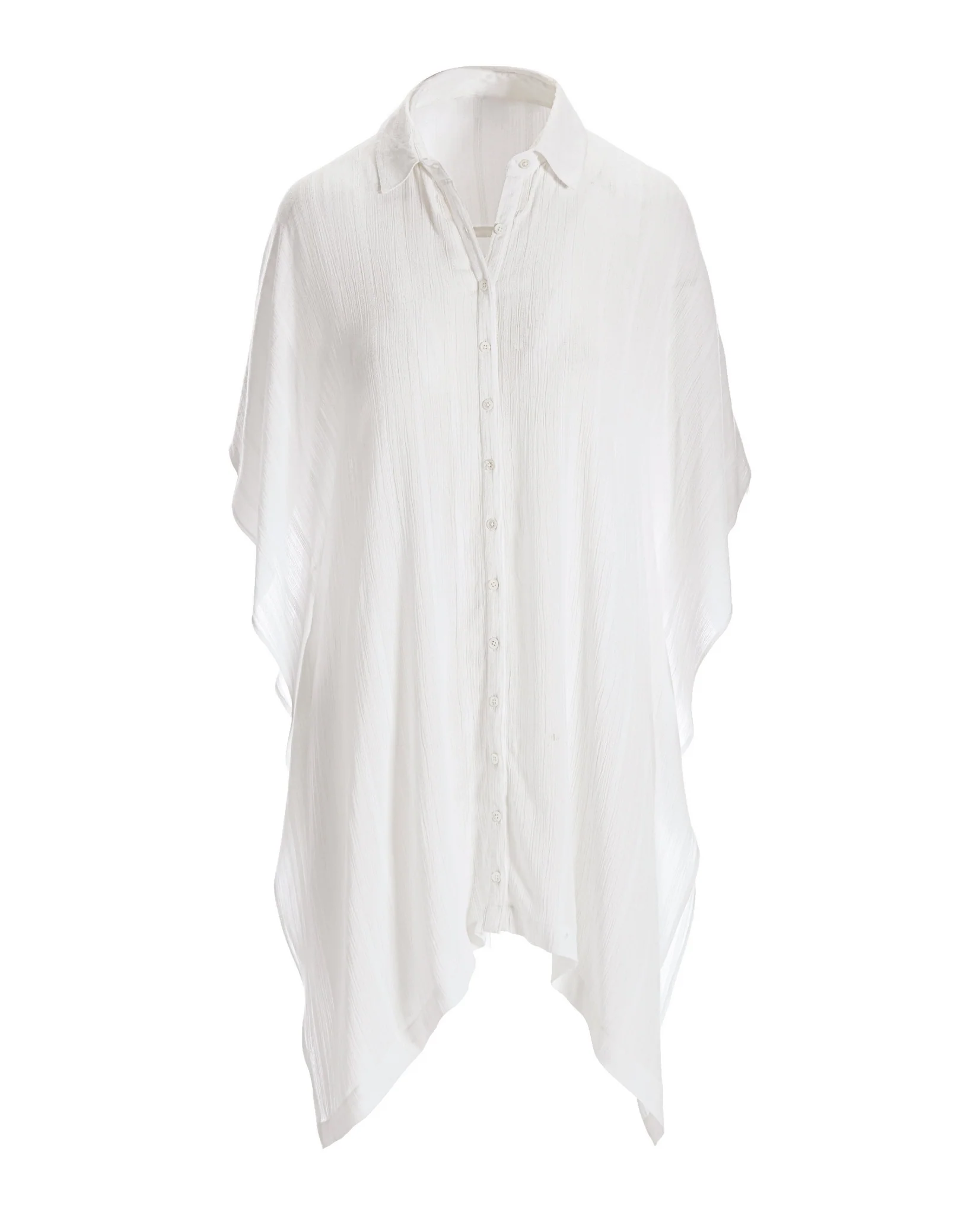 Tie Front Versatile Shirt And Cover Up White