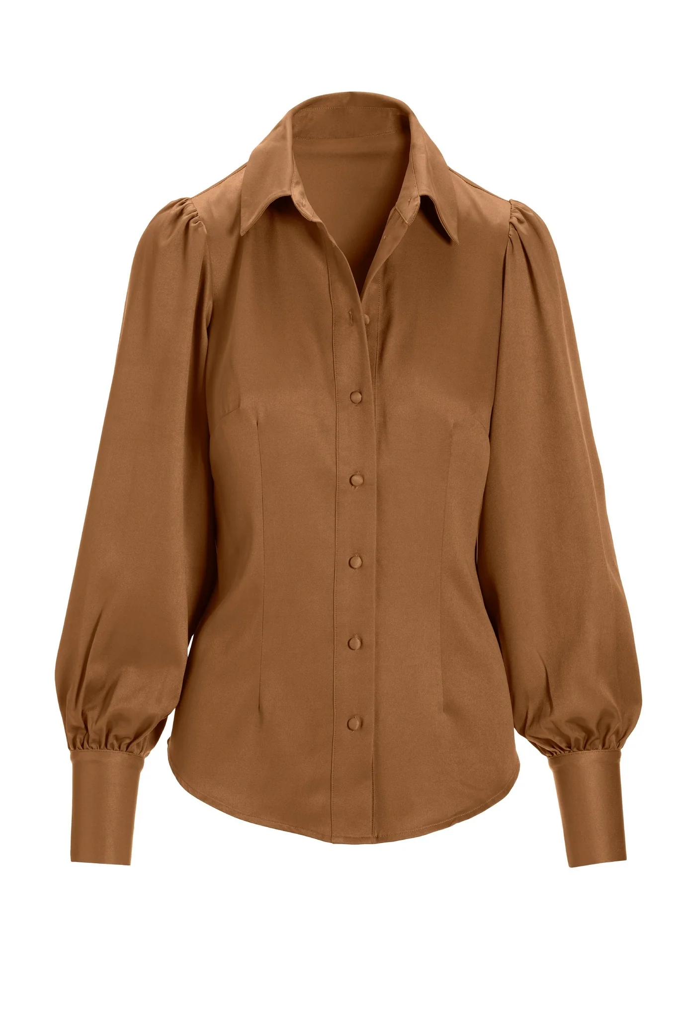 Victoria Chic Drama Sleeve Shirt Cognac