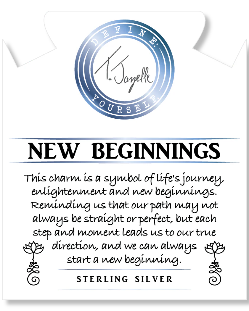 Australian Agate Gemstone Bracelet with New Beginnings Sterling Silver Charm