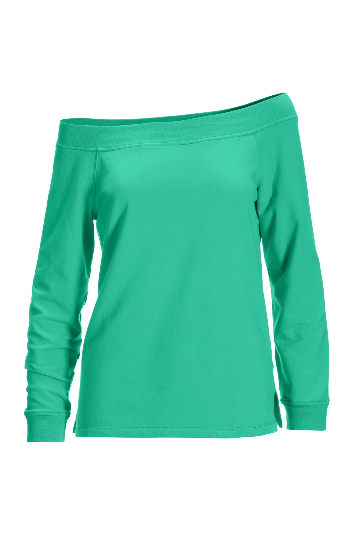 Wide Neck Pullover Sweatshirt Pool Blue
