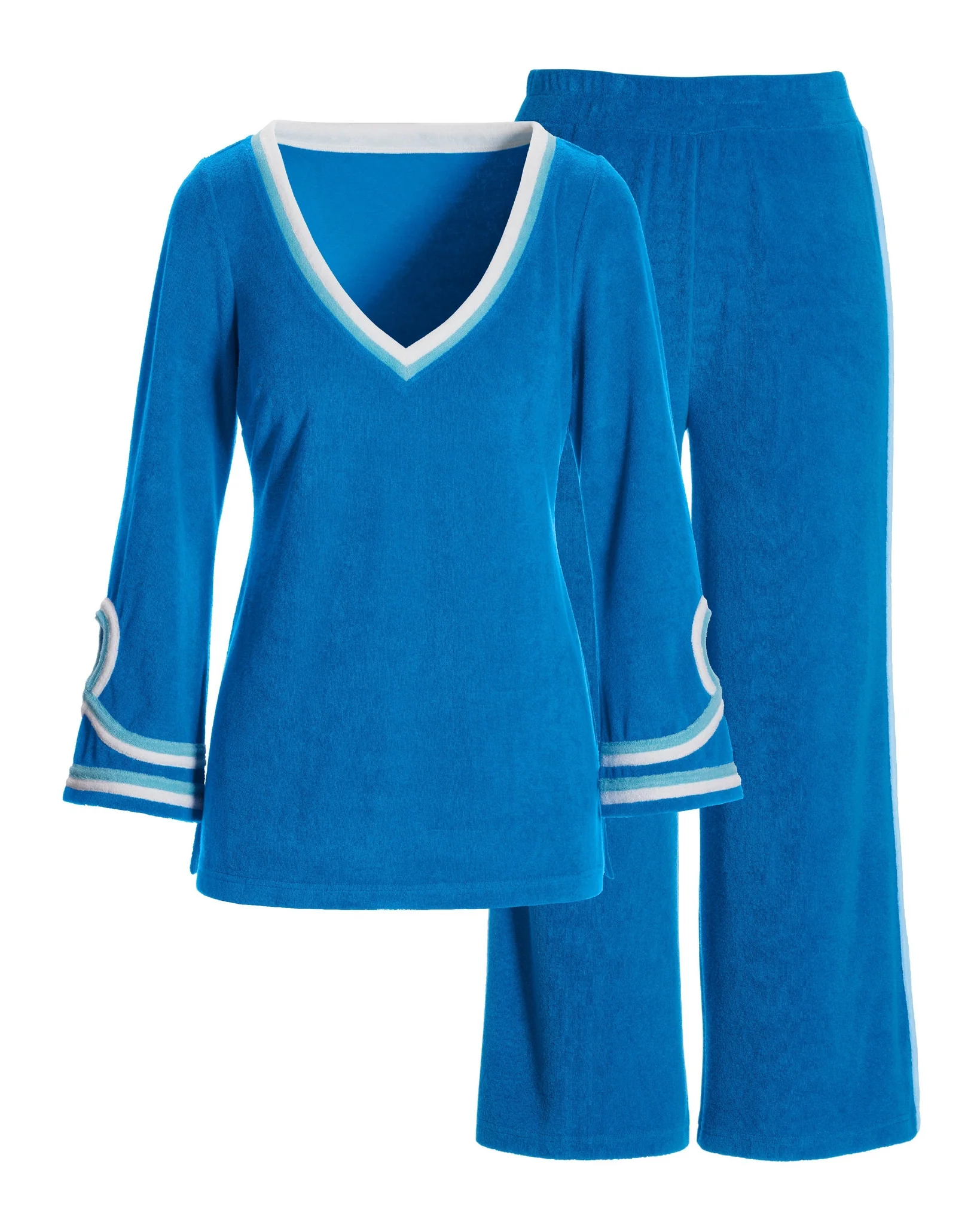 Beach Terry Cropped Colorblock Tunic Set Multi