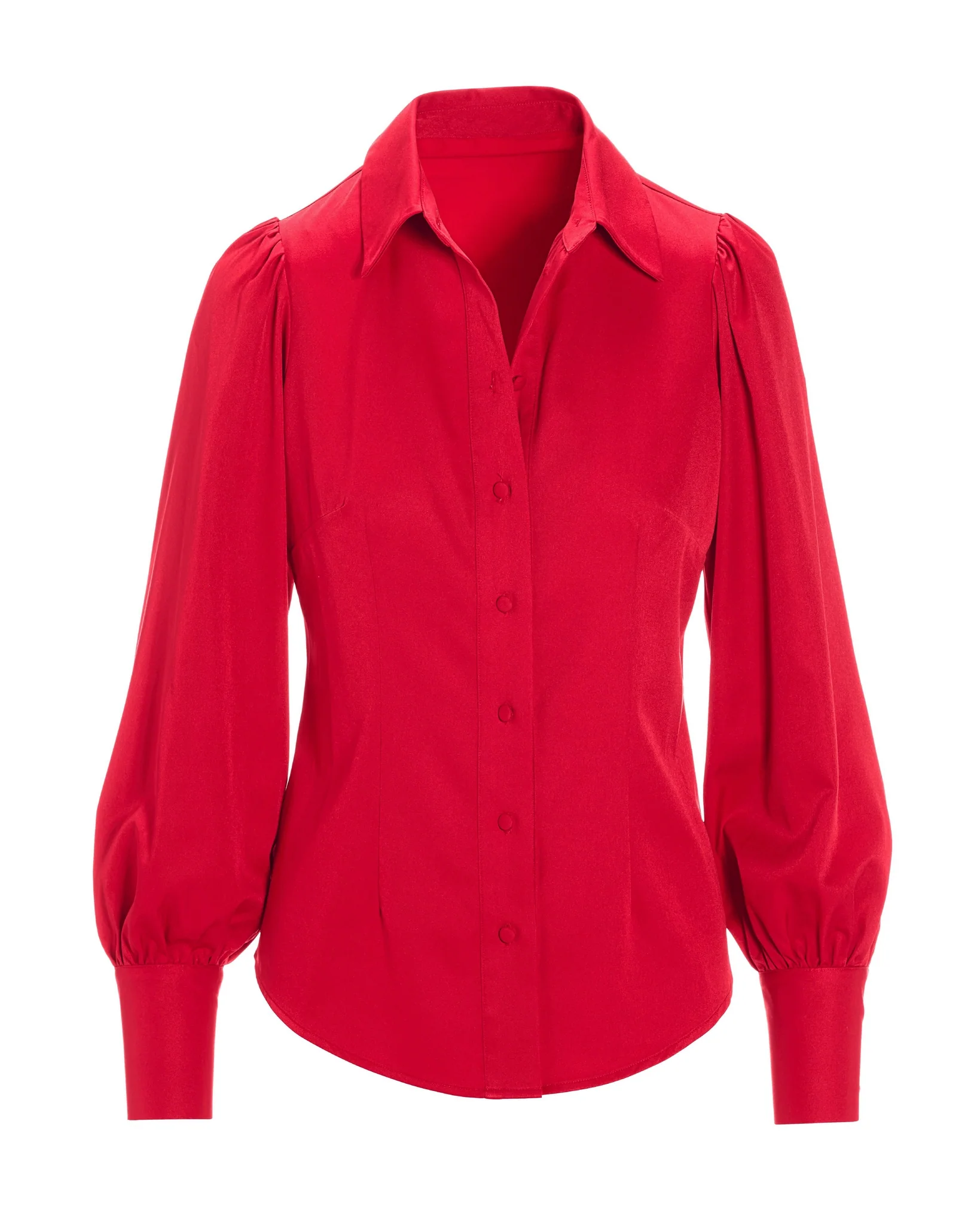 Victoria Chic Drama Sleeve Shirt Racing Red