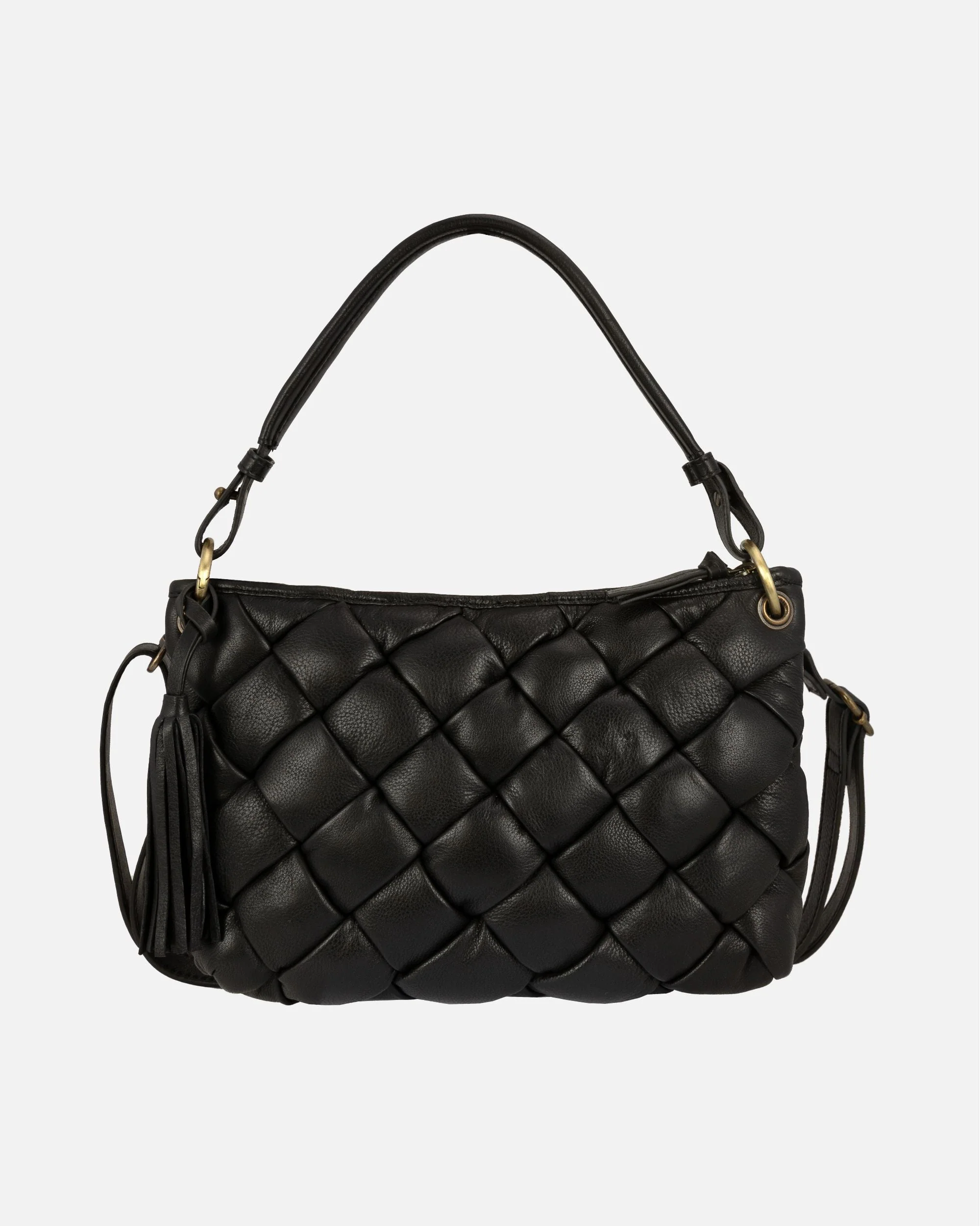 Wang | Woven Leather Shoulder Bag