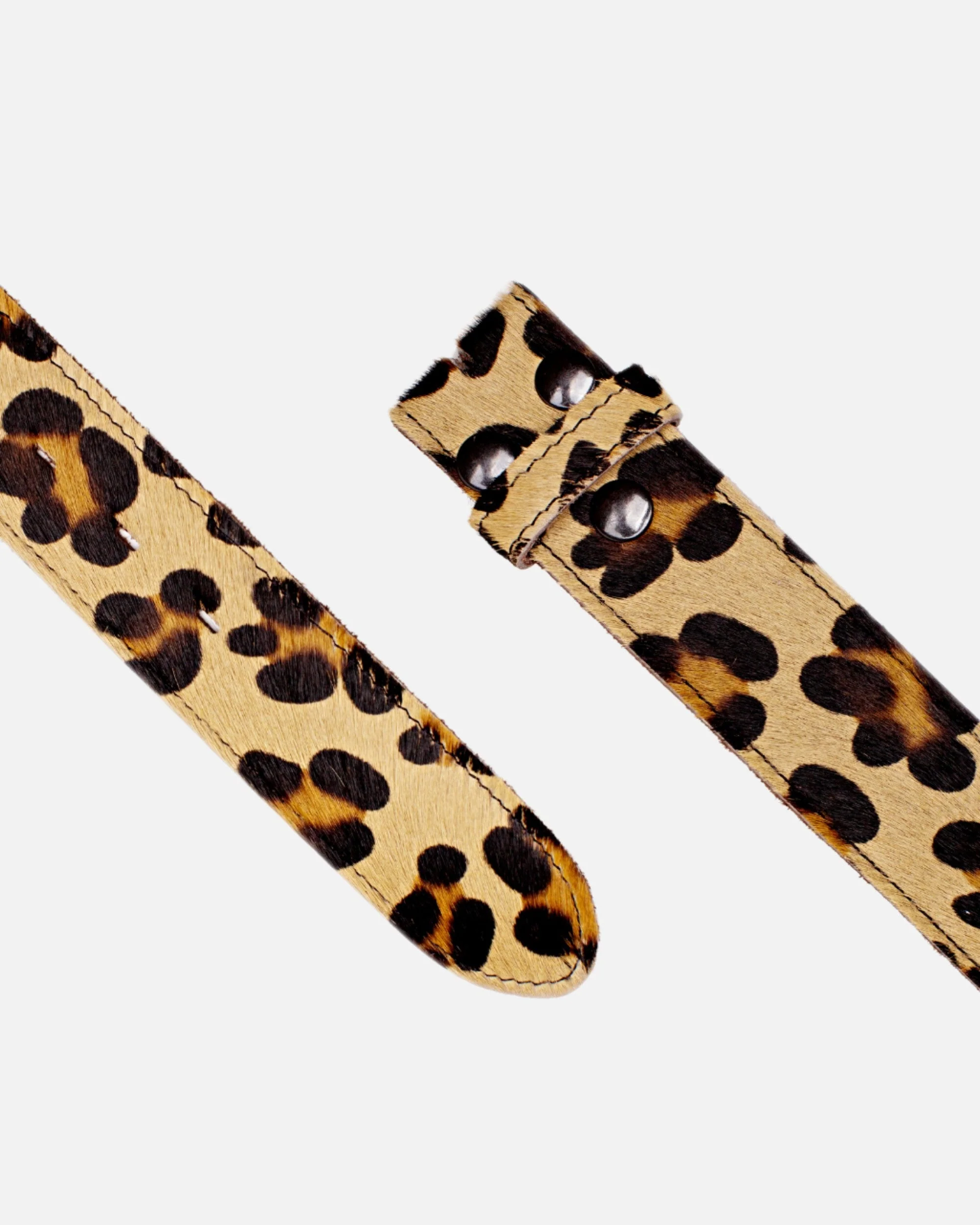 Amalia | Leopard Cow Hair Leather Belt Strap