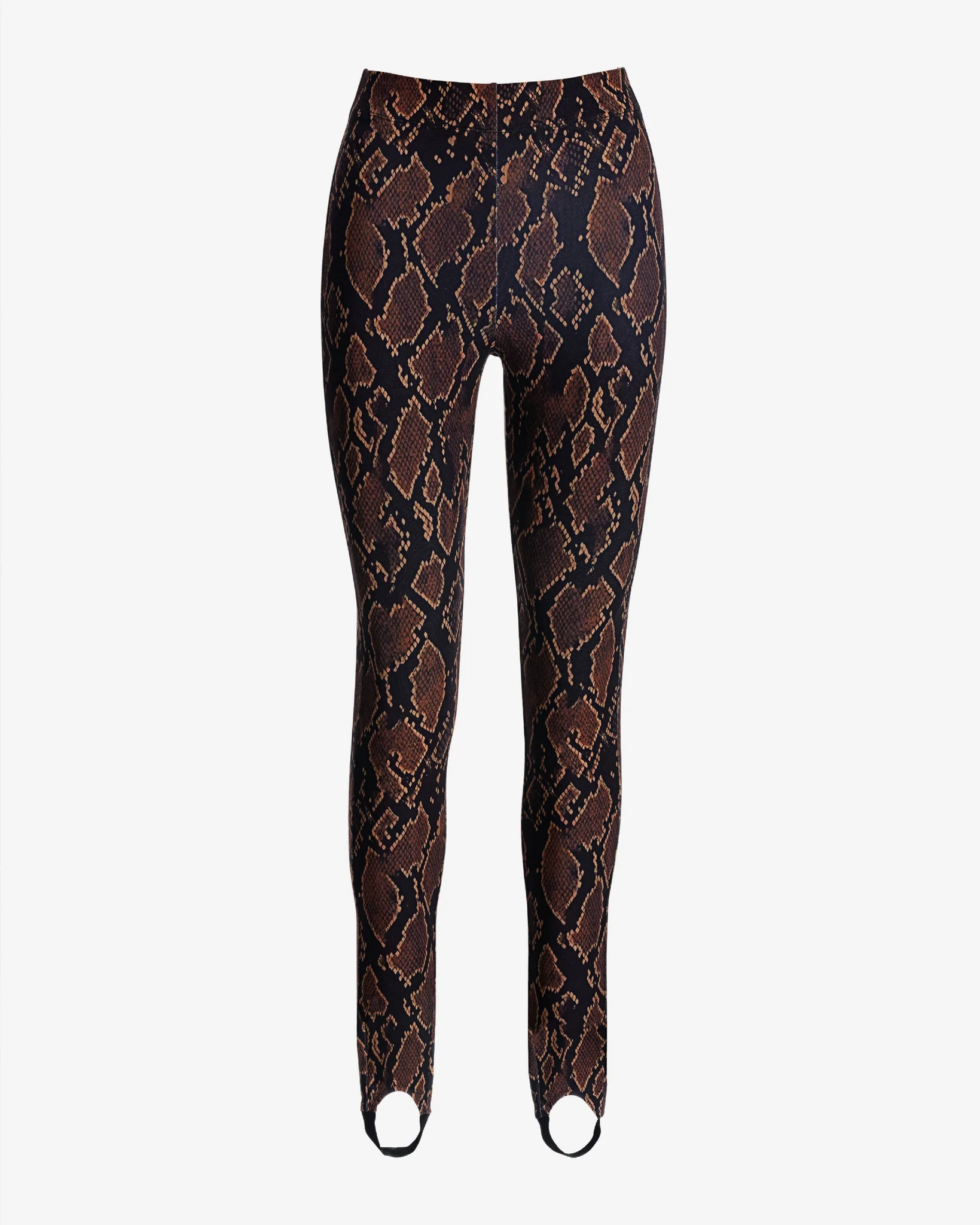 Aspen Spotted Snake Print Ponte Stirrup Legging Brown
