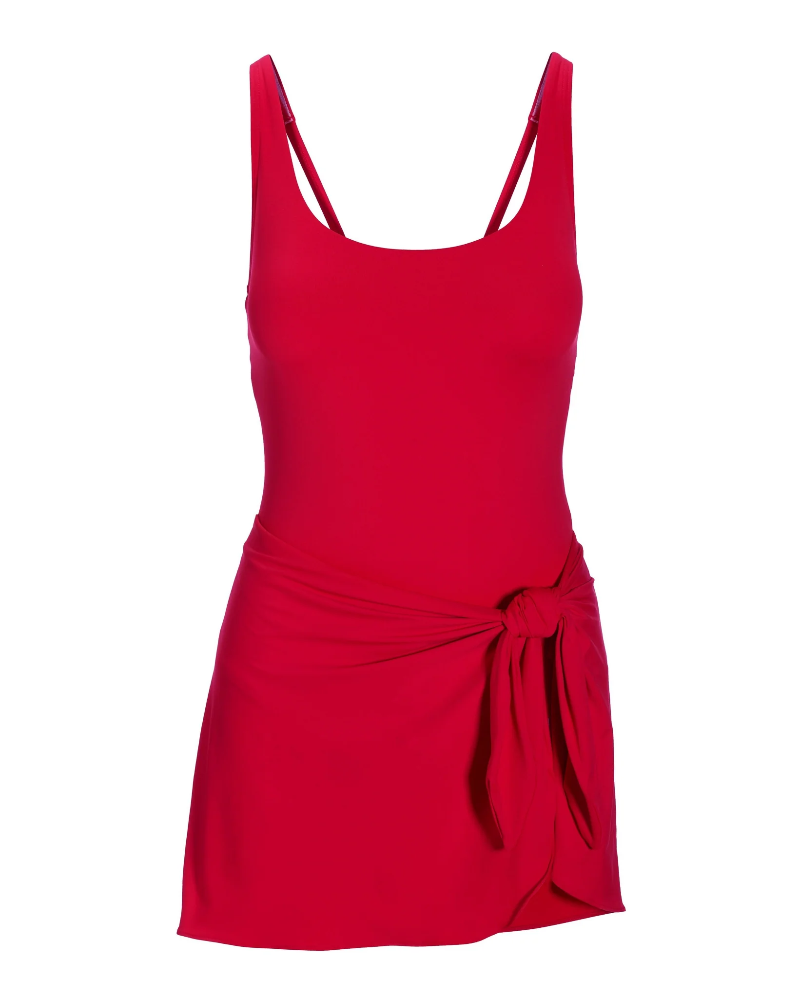 Tie Front Swim Dress Red
