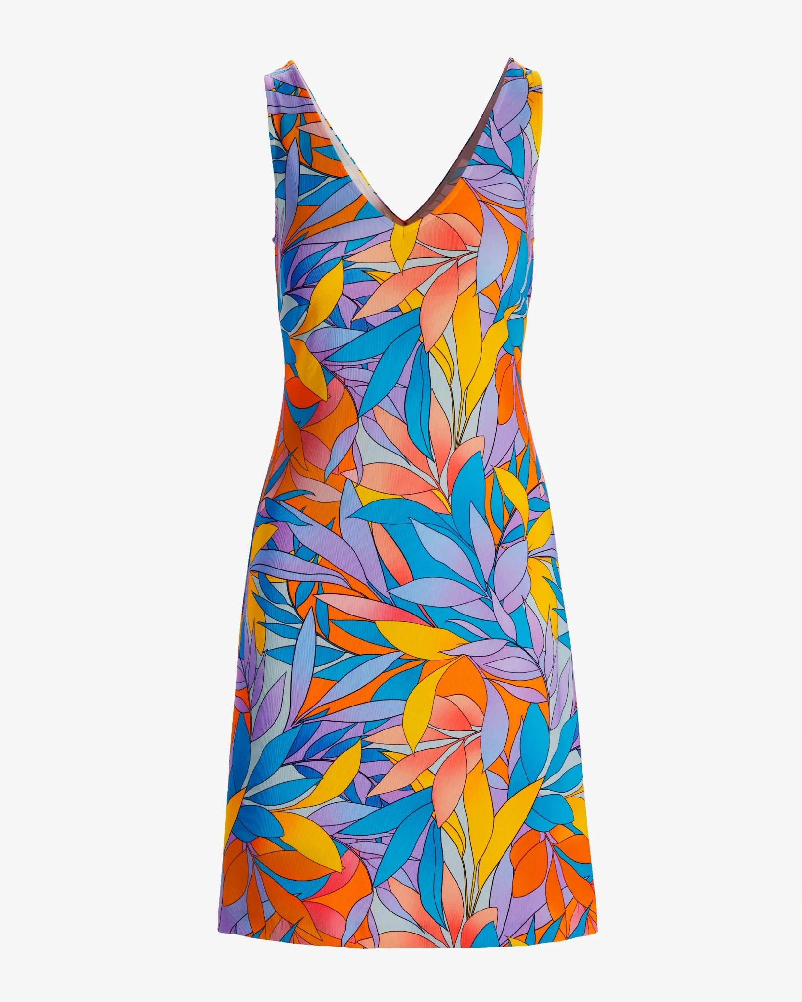Beyond Travel Print V Neck Short Dress Rainforest Escape