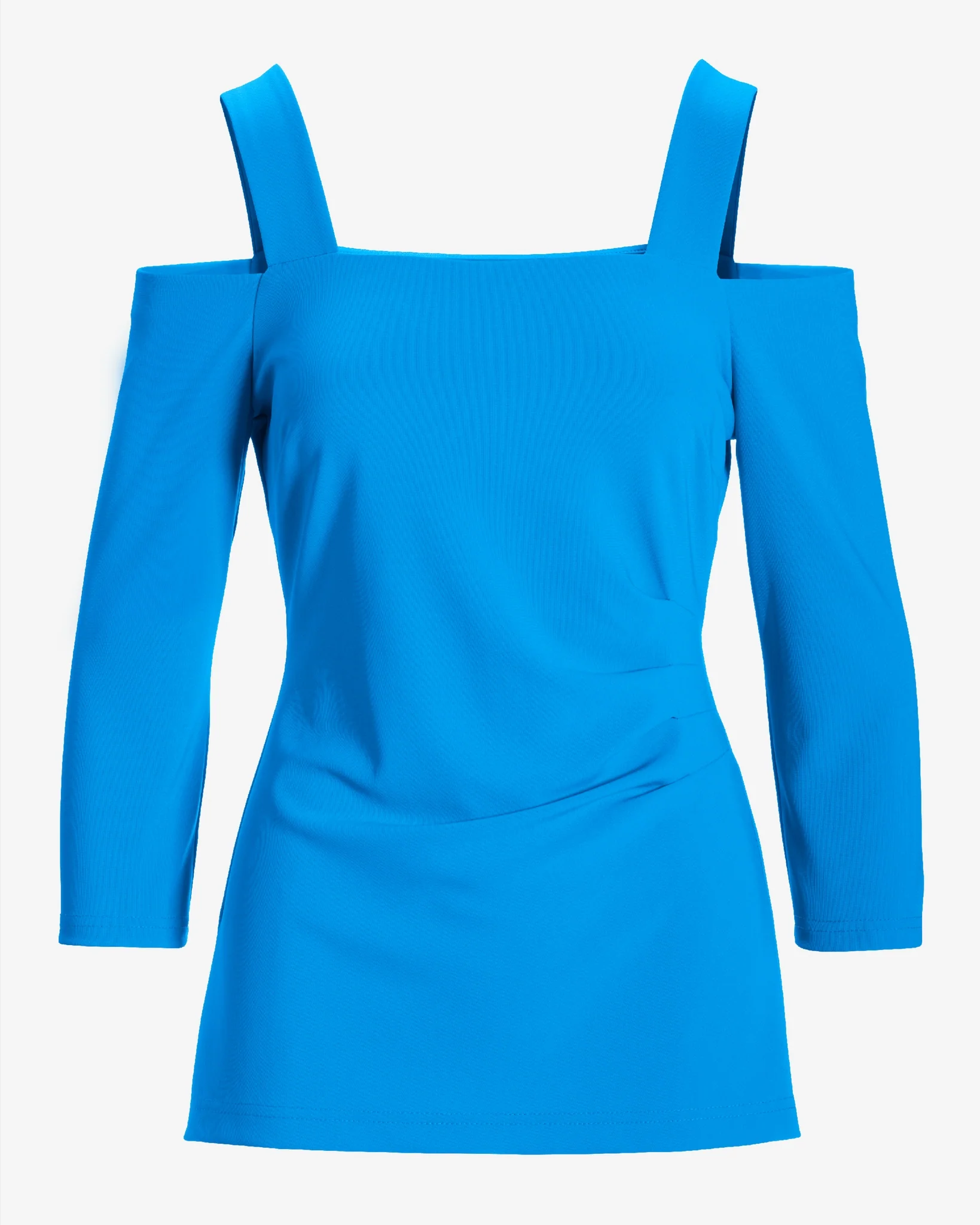 Beyond Travel Cold Shoulder Three Quarter Sleeve Top Malibu Blue