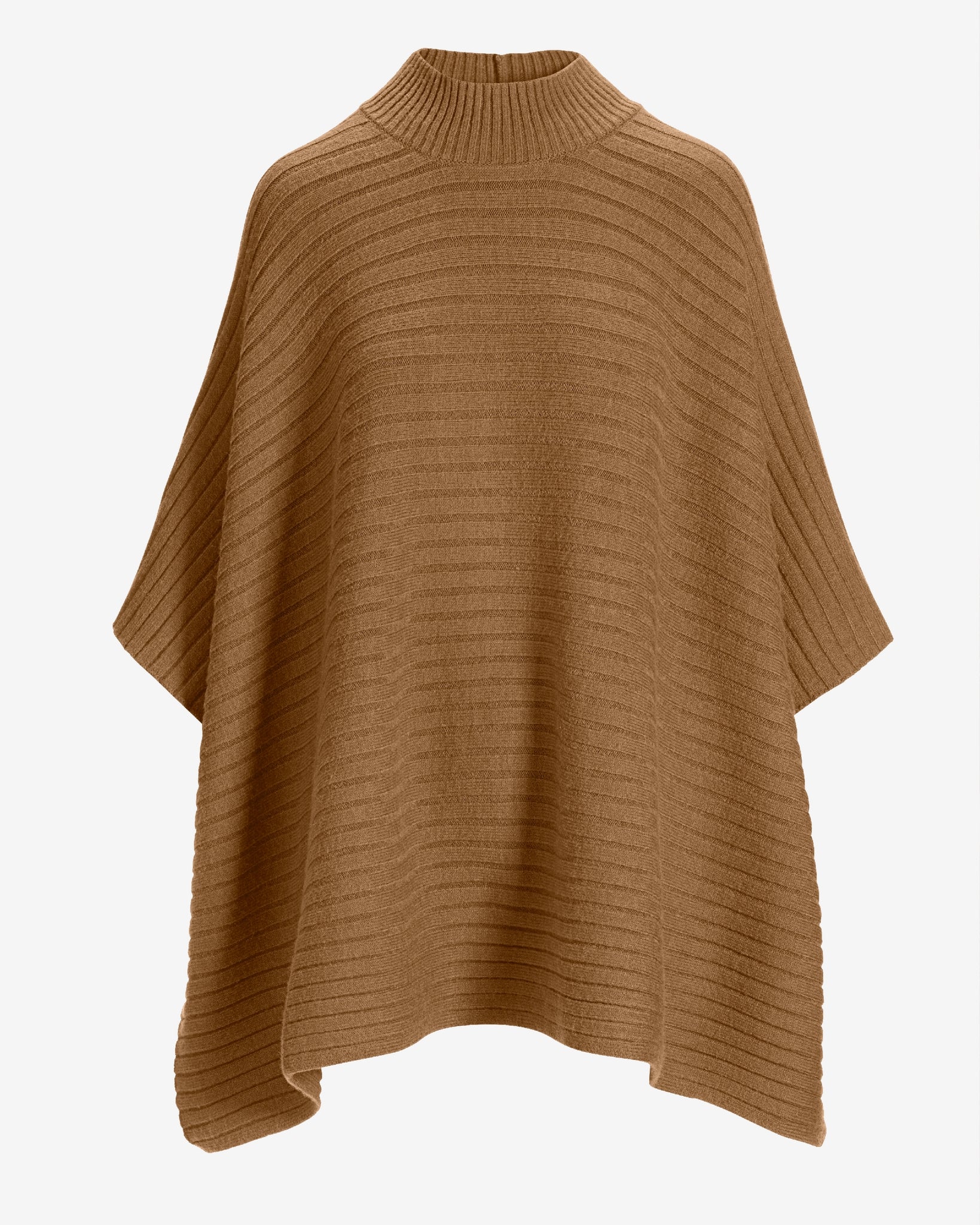 Wide Rib Sweater Poncho Thrush