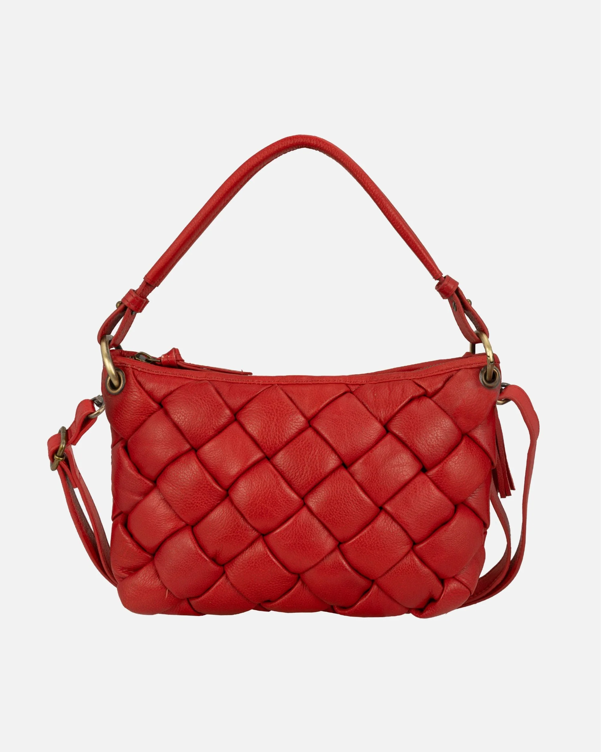 Wang | Woven Leather Shoulder Bag