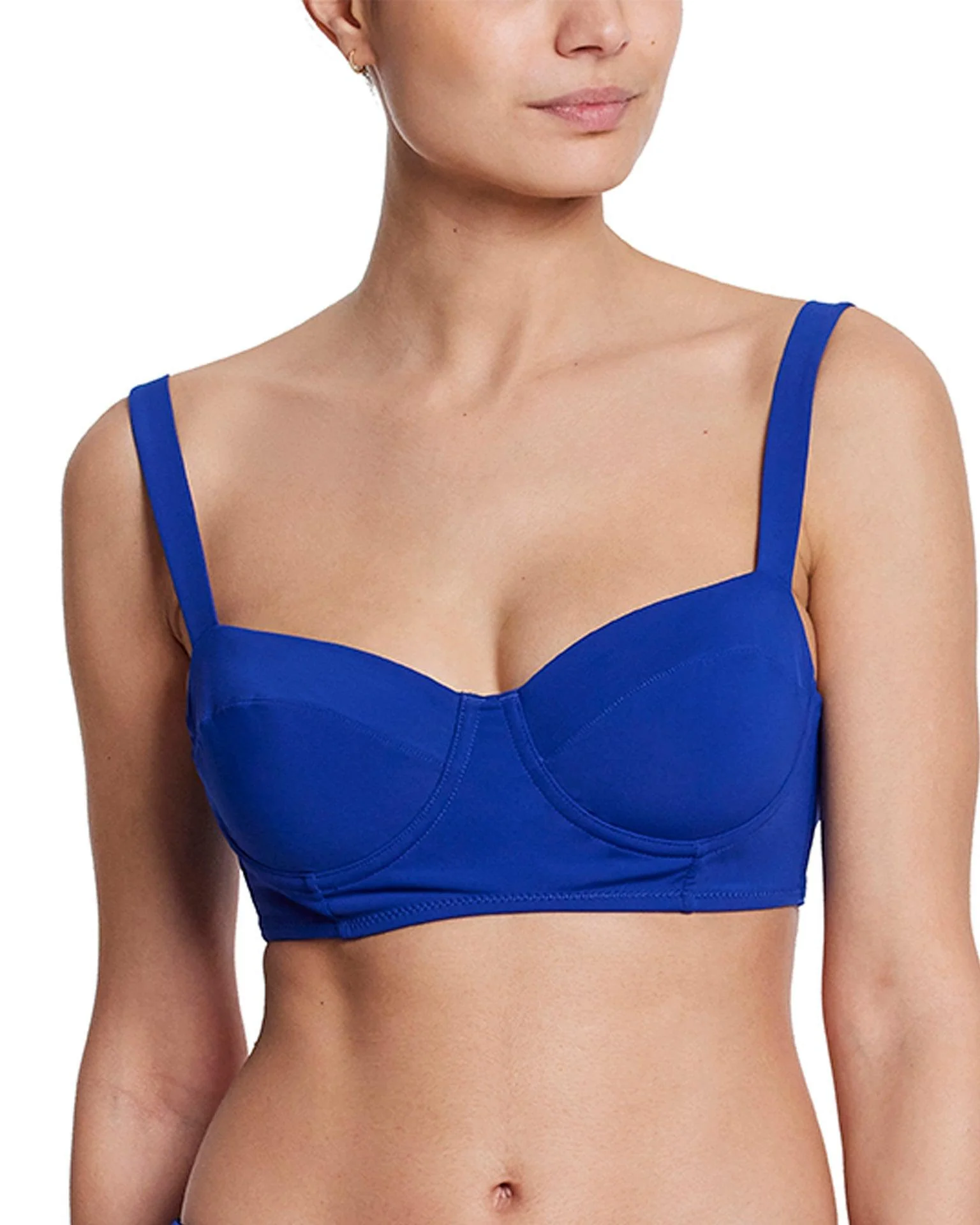 Balconette Bikini Swimsuit Top Poolside Blue