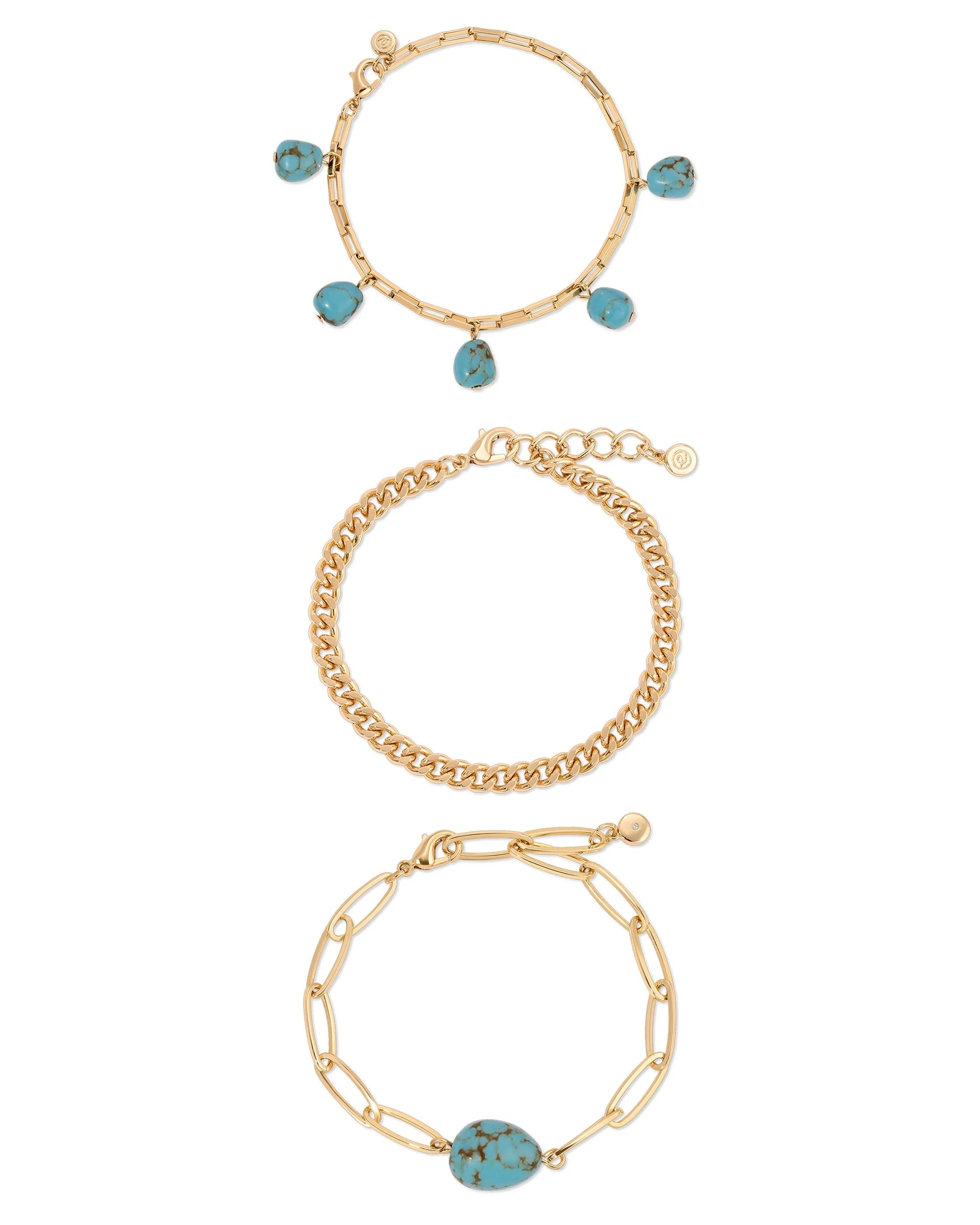 Turquoise Nugget Bracelet Set