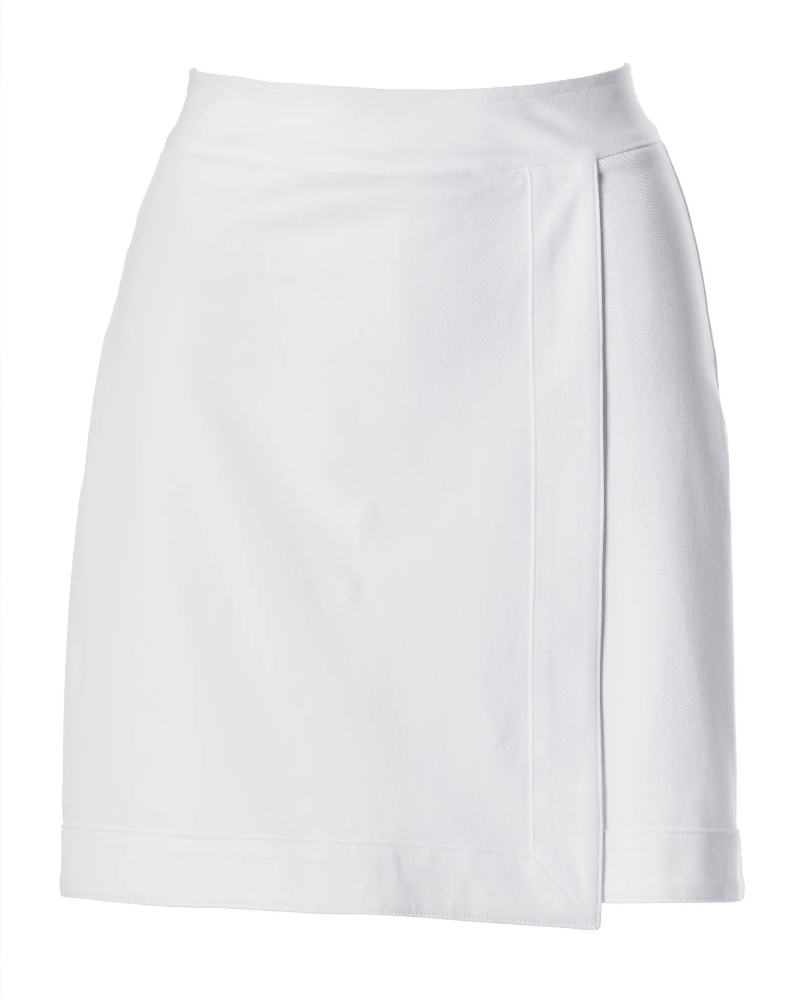 Twill Pull On Wrap Skort Pure White