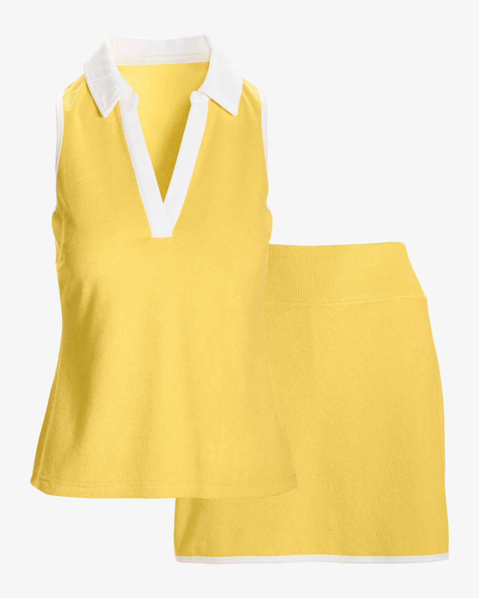 Beach Terry Colored Top and Skort Set Lemon Drop