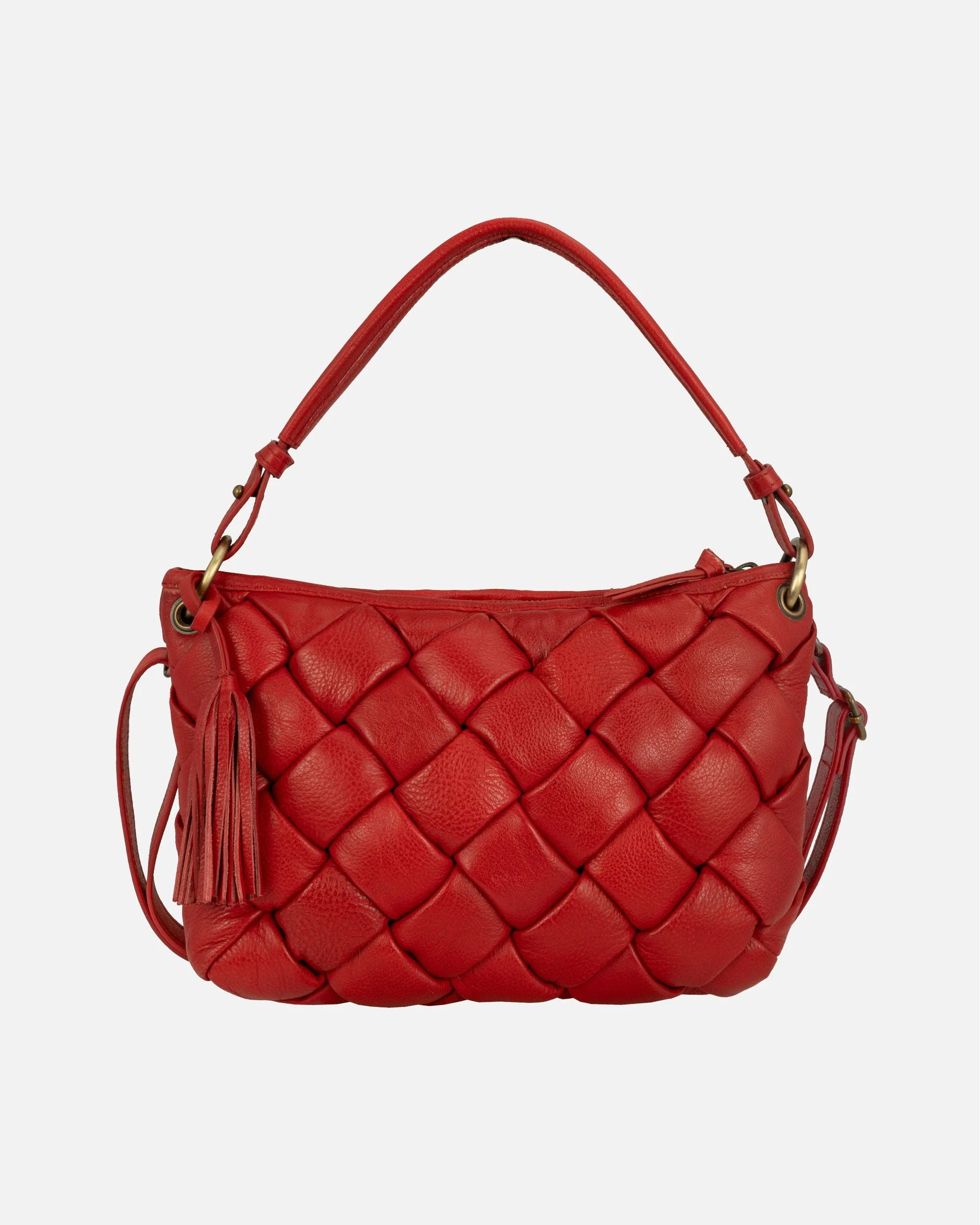 Wang | Woven Leather Shoulder Bag