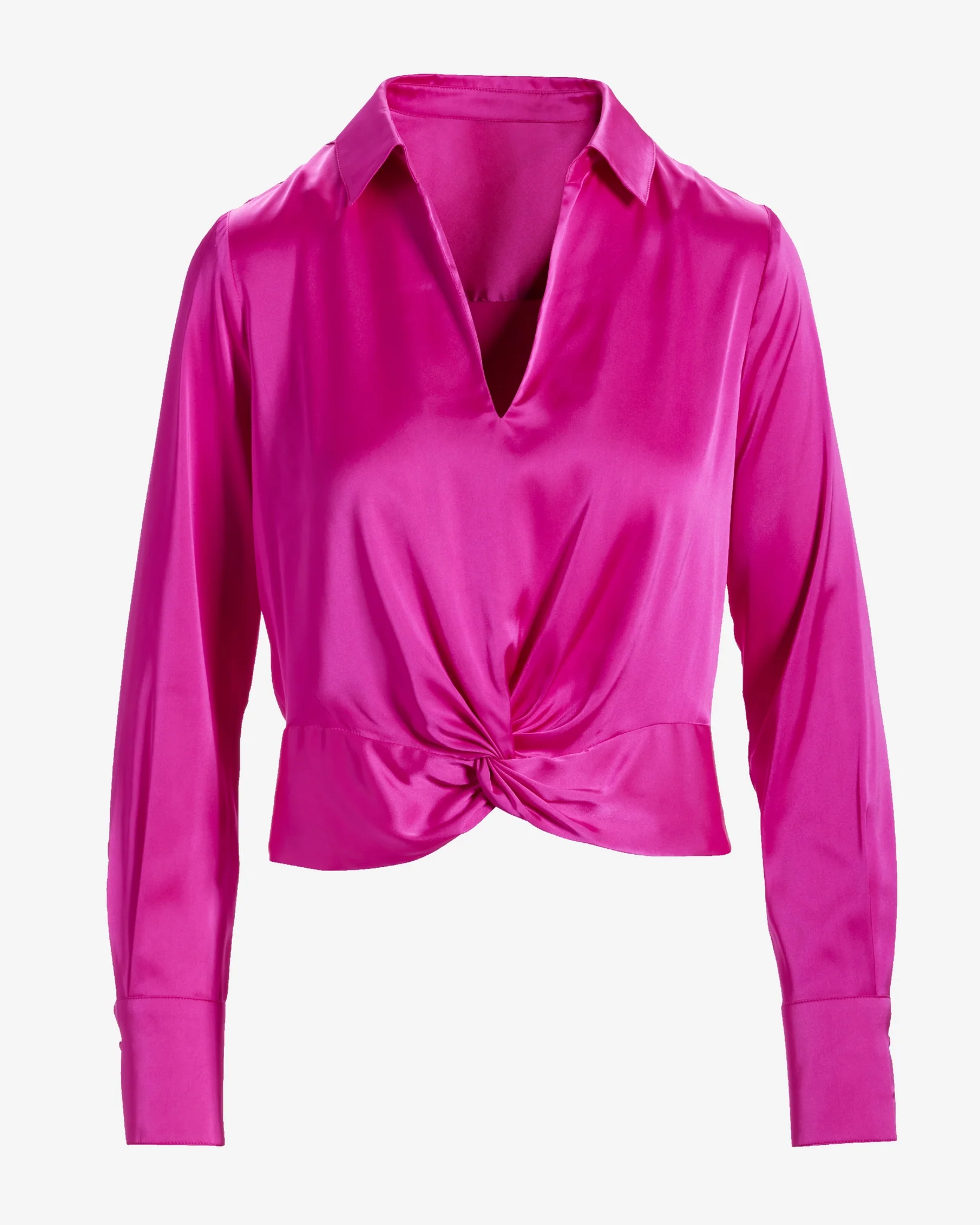 Charm Twist Chic Blouse Hot Pink